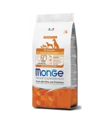 monge cane puppy all breeds anatra riso e patate 12 kg