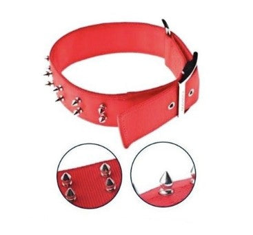 FERRIBIELLA COLLARE NYLON 2 FILE CHIODI 5CMX61CM ROSSO