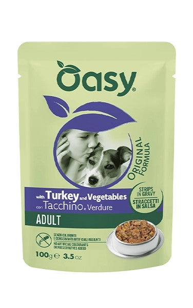 OASY CANE STRACCETTI IN SALSA 100GR ADULTO TACCHINO E VERDURE