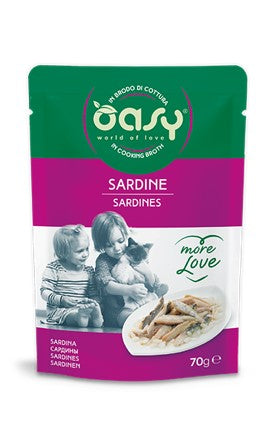 Oasy Wet Cat More Love - SARDINE Busta 70 gr (24pz) - NEW PACK