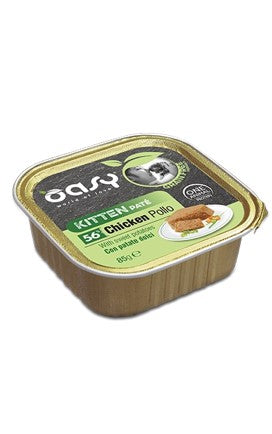 vaschette oasy grain free gatto pollo kitten 85 g.