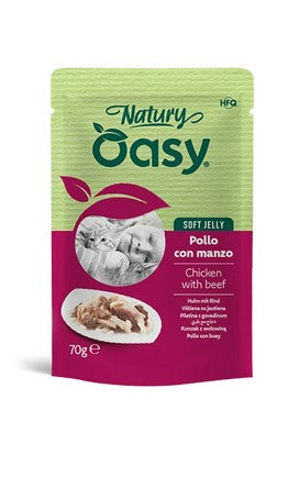 Oasy Wet Cat Natury Soft Jelly - POLLO CON MANZO B usta 70 gr (24