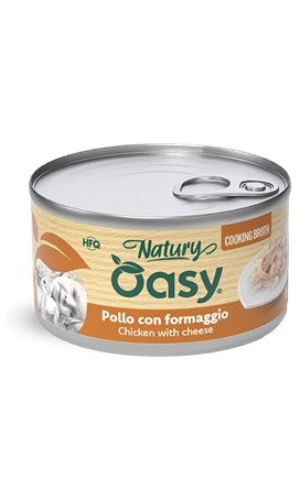 Oasy Wet Cat Natury Cooking Broth - POLLO CON FORMAGGIO Lattina