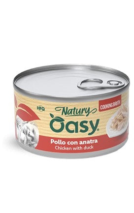 Oasy Wet Cat Natury Cooking Broth - POLLO CON ANATRA Lattina 85