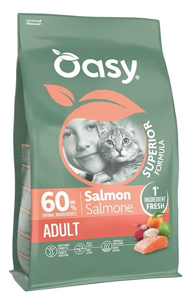 oasi dry cat superior adult salmone 1,5 kg. sc 2,50