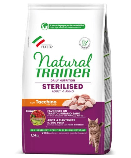 NATURAL TRAINER STERILISED CON TACCHINO E FIBRA DI PISELLO 1,5