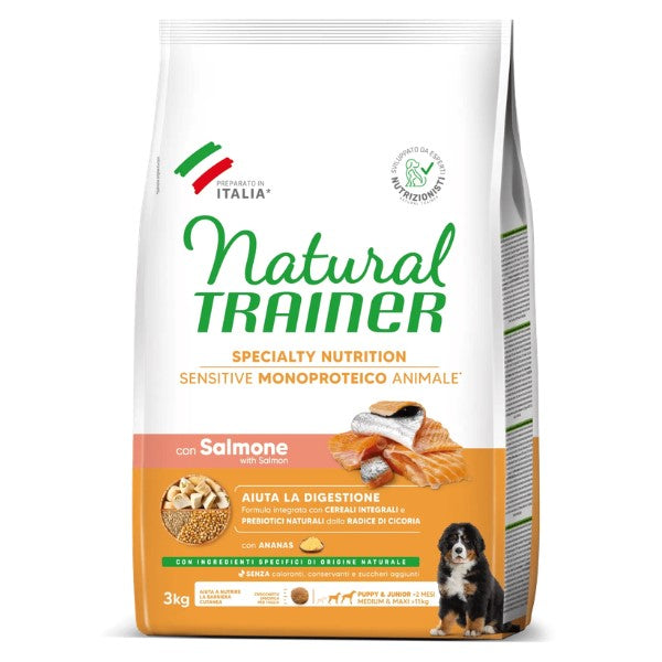 SENSITIVE PUPPY E JUNIOR 12 KG CON SALMONE E CEREALI