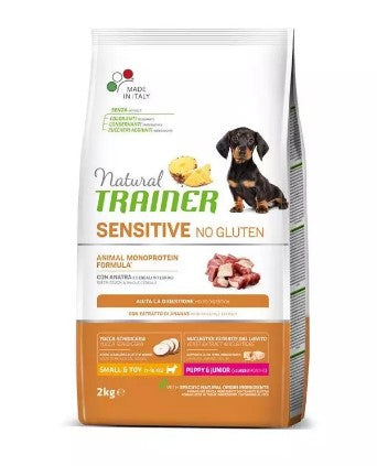Sensitive small e toy puppy e junior 2kg con ANATRA e cereali