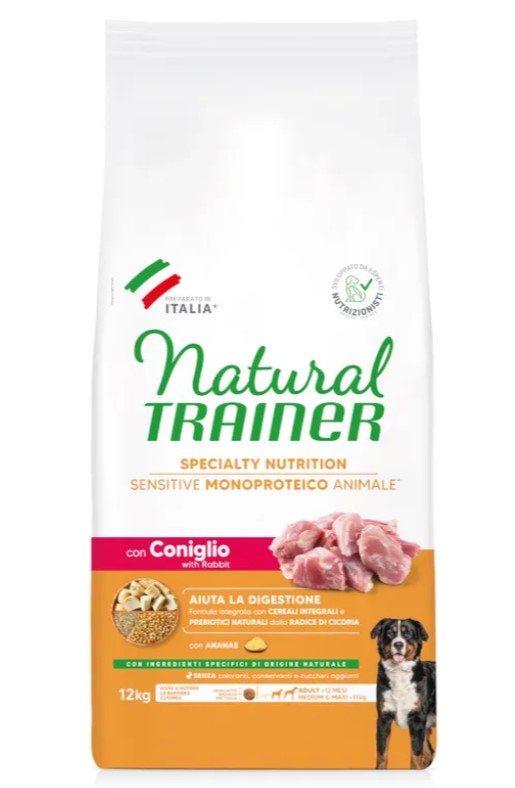 SENSITIVE ADULT MEDIUM E MAXI 12KG CON CONIGLIO E RISO
