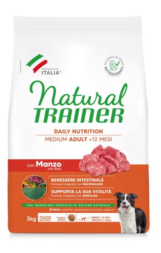 NATURAL TRAINER MEDIUM ADULT CON MANZO E RISO 3KG