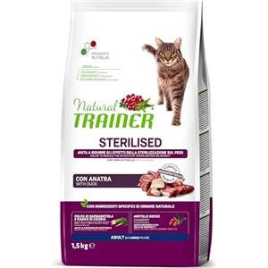 NATURAL TRAINER STERILIZZATO ANATRA 1,5 KG (BUSTINA OMAGGIO)