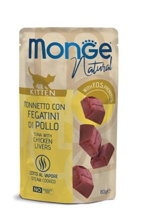 Monge Natural buste kitten tonno con fegatini di pollo 80G