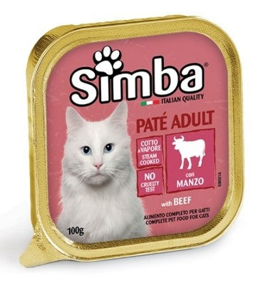 simba pate' gatto al manzo vaschetta g. 100