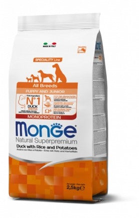 monge cane puppy all breeds anatra riso e patate 2,5 kg