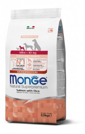monge cane puppy mini salmone con riso 2,5 kg