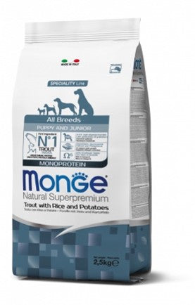 monge cane puppy all breeds trota riso e patate 2,5