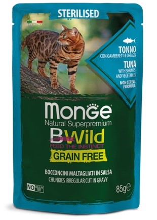 MONGE BWILD STERILIZED TONNO /GAMBERETTEI E ORTAGGI