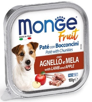 MONGE FRESH FRUIT dog lamb/apple     gr.100x32