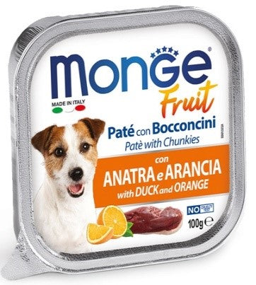 MONGE FRUIT dog duck/orange    gr.100x32