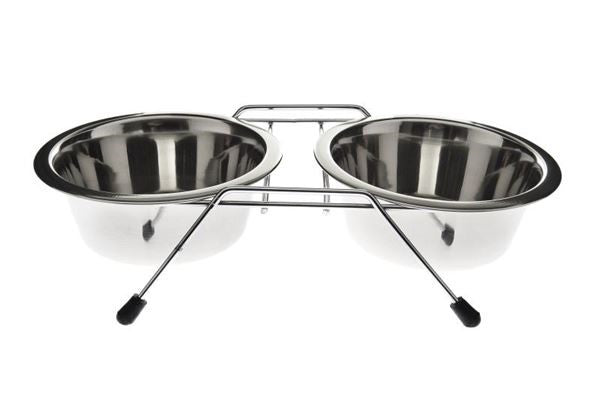 CIOTOLA  DOPPIA INOX CON SUPPORTO LT 0,85