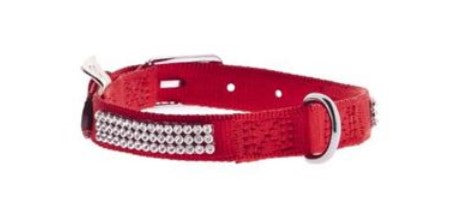 FERRIBIELLA COLLARE  IN NYLON CON STRASS10MMX30CM ROSSO
