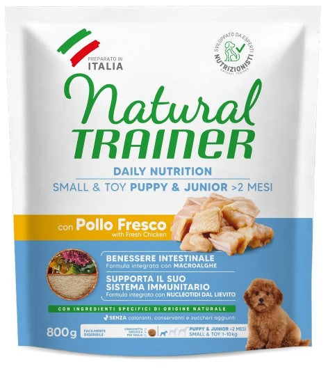 NATURAL TRAINER PUPPY SMALL POLLO E RISO 800 GR