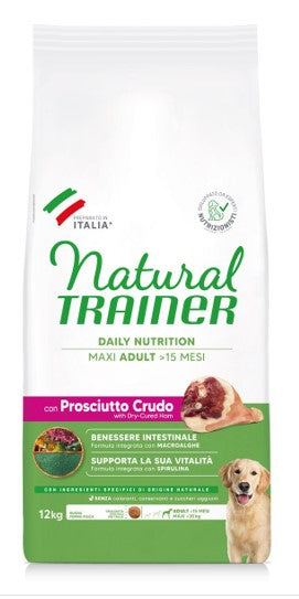 NATURAL TRAINER MAXI ADULTO PROSCIUTTO CRUDO 12 KG
