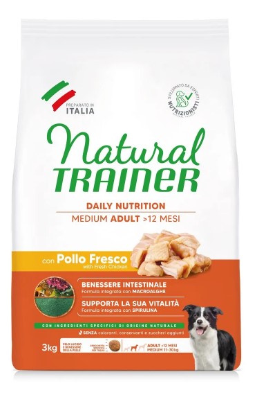 NATURAL TRAINER MEDIUM ADULT CON POLLO E RISO 3KG