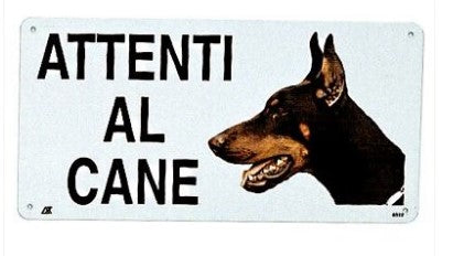 targa attenti al cane doberman