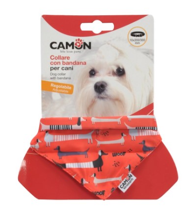 CAMON BANDANA REGOLABILE PER CANI ARANCIONE