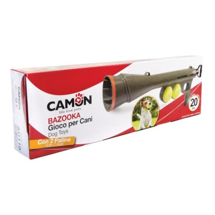 GIOCO BAZOOKA CON DUE PALLE DA TENNIS CON SQUEAKER