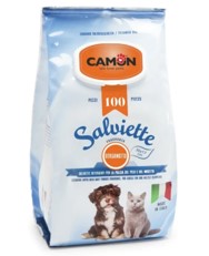 CAMON SALVIETTE PER LA PULIZIA DEL PELO AL PROFUMO DI BERGAMOTTO 100PZ PER CANI E GATTI