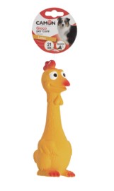 gioco latex c/squeaker pollo seduto  cm 21