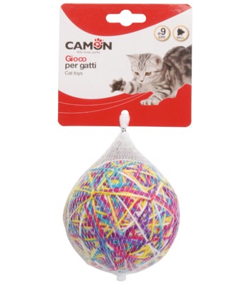 GIOCO PER GATTI GOMITOLO CON SONAGLIO 9CM 6p
