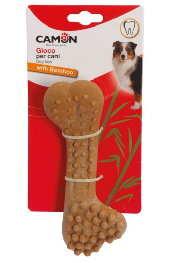 gioco per cani c/bambu' forma osso gran