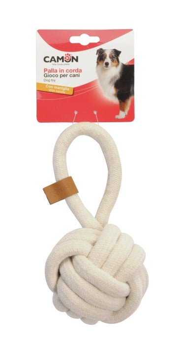gioco cane palla in corda c/maniglia