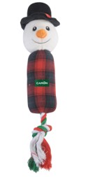 GIOCO CANE IN POLIESTERE CON CORDA  PUPAZZO DI NEVE 36 CM