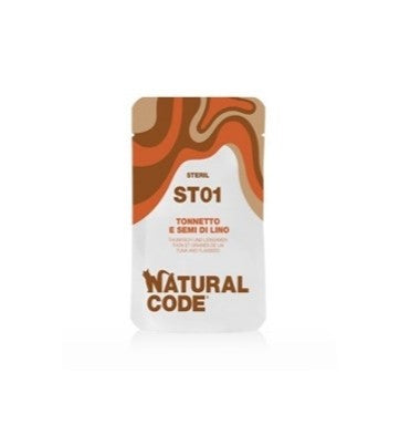 ST01 STERILIZZED BUSTA AL TONNO E SEMI DI LINO 70G