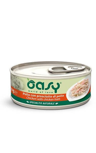 OASI UMIDO NATURALE POLLO CON PROSCIUTTO  LATTINA G.70