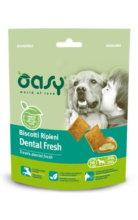 OASI BISCOTTI RIPIENI DENTAL FRESH IN BUSTA G.80