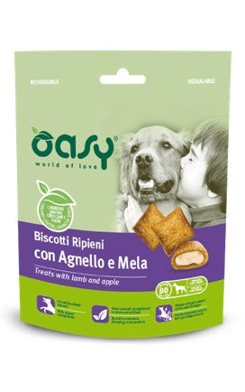 OASI BISCOTTI RIPIENI CON AGNELLO E MELA IN BUSTA G.80