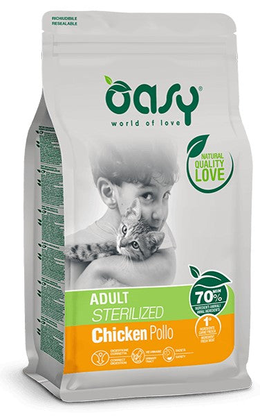 OASI SECCO GATTO STERILIZZATO POLLO KG.1,5