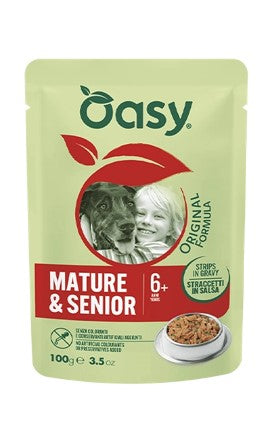 OASY CANE STRACCETTI IN SALSA 100GR MATURE E SENIOR TACCHINO E PISELLI