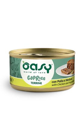 Oasy Wet Cat CAPRICE - Terrina con POLLO E VERDURE Lattina 85 gr (18pz)