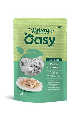 OASY WET CAT NATURY SOFT JELLY IN BUSTE 70GR POLLO CON MELA