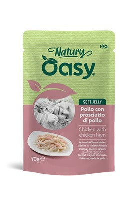 OASY WET CAT NATURY SOFT JELLU BUSTE 70gr POLLO CON PROSCIUTTO