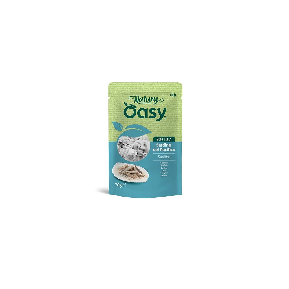 OASY WET CAT NATURY SOFT JELLY IN BUSTA 70GR SARDINE DEL PACIFICO