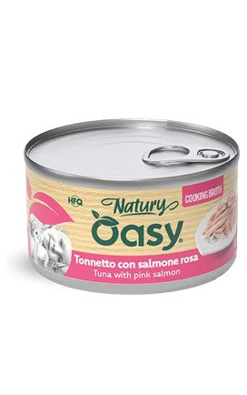 Oasy Wet Cat Natury Cooking Broth - TONNETTO CON SALMONE ROSA La