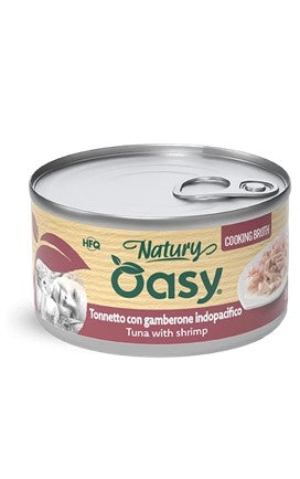 Oasy Wet Cat Natury Cooking Broth - TONNETTO CON GAMBERONE Latti