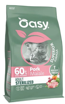 OASY DRY CAT SUPERIOR ADULTO STERILIZZATO MAIALE 300 GR